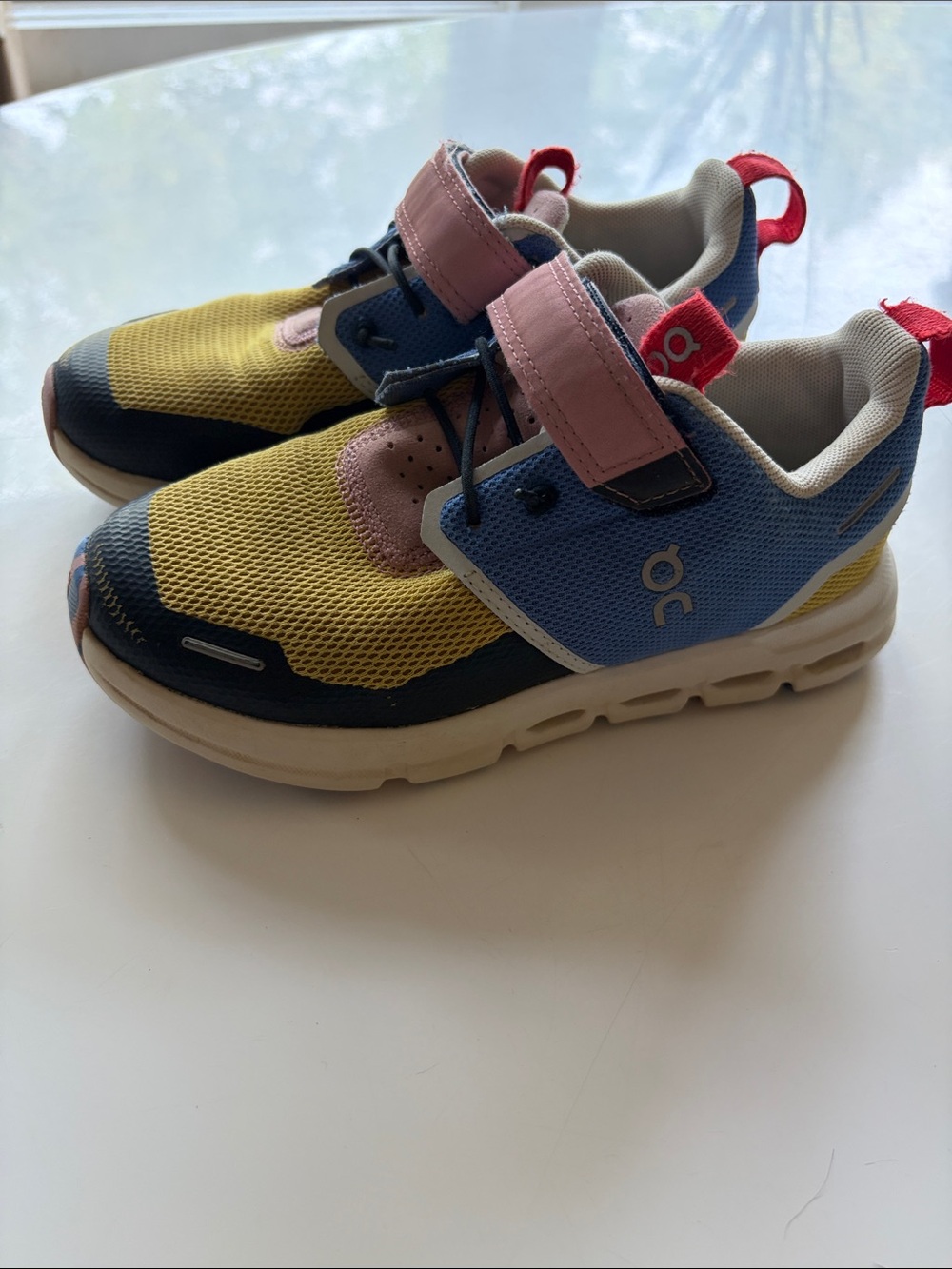 On Kids Multicolor Athletic Sneakers - Yellow, Blue & Pink